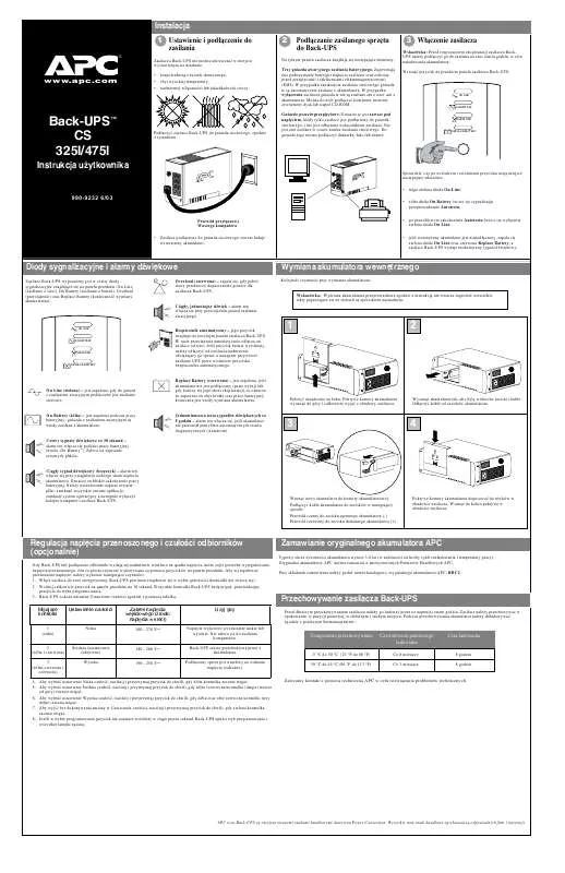 Mode d'emploi APC BACK-UPS CS 325I