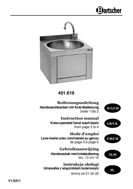 Mode d'emploi BARTSCHER 401.619