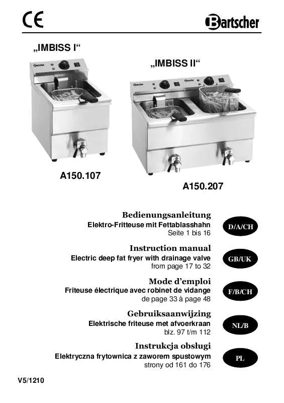 Mode d'emploi BARTSCHER A150.207