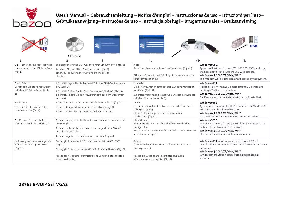 Mode d'emploi BAZOO 28765