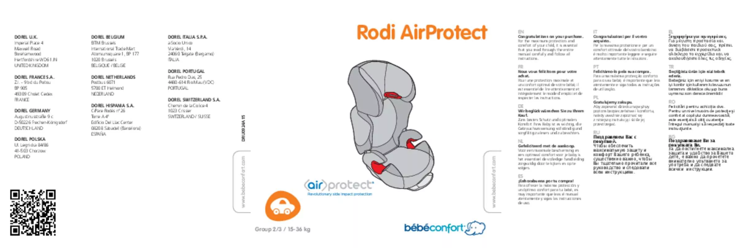 Mode d'emploi BEBE CONFORT BEBERODI AIRPROTECT