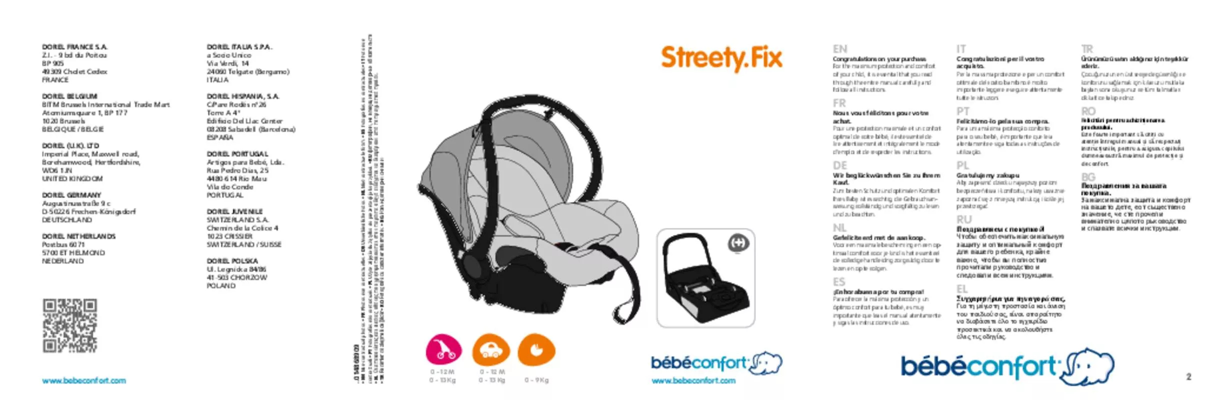 Mode d'emploi BEBE CONFORT STREETY.BASE