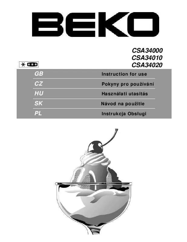 Mode d'emploi BEKO CSA34010