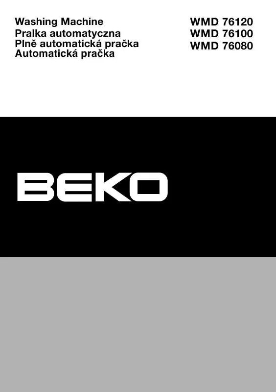 Mode d'emploi BEKO WMD 76080