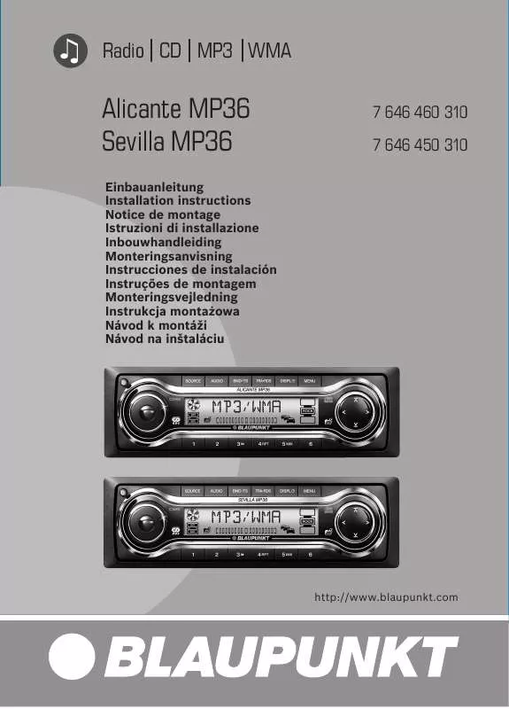 Mode d'emploi BLAUPUNKT ALICANTE MP36