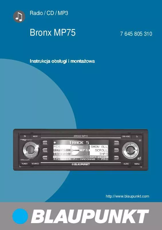 Mode d'emploi BLAUPUNKT BRONX MP75