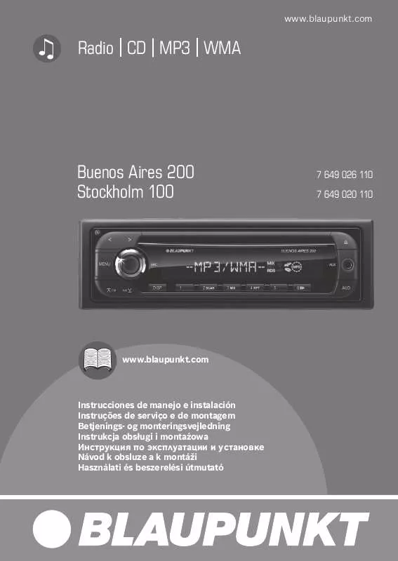 Mode d'emploi BLAUPUNKT BUENOS AIRES 200