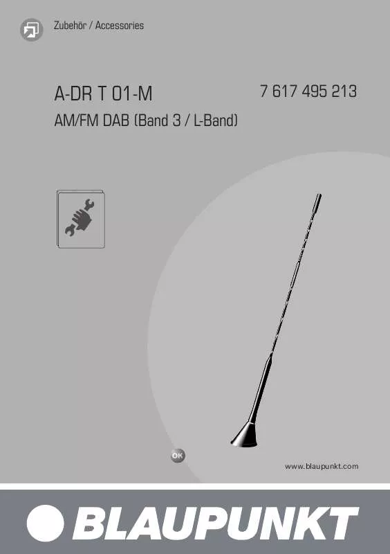 Mode d'emploi BLAUPUNKT KFZ- ANTENNE A-DR T 01-M