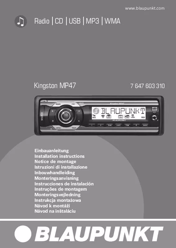 Mode d'emploi BLAUPUNKT KINGSTON MP47