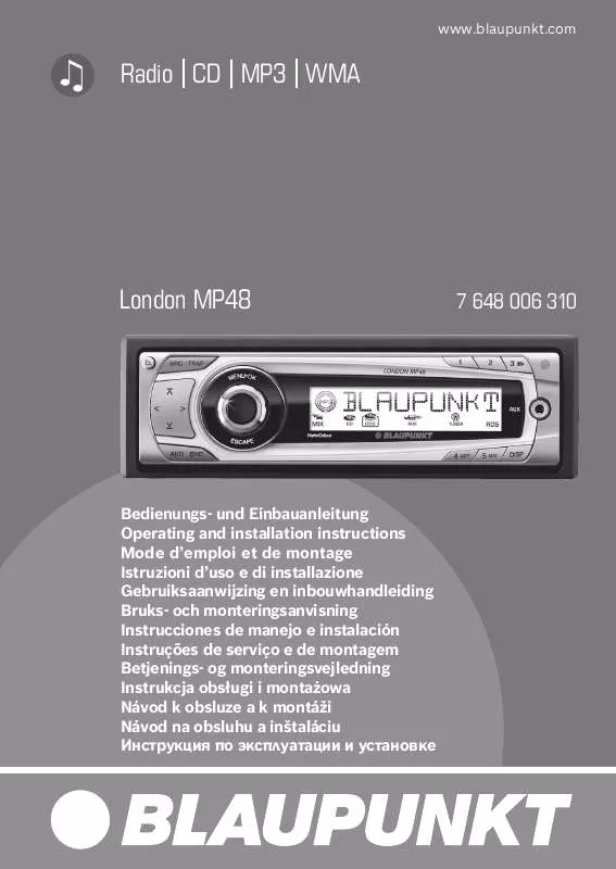 Mode d'emploi BLAUPUNKT LONDON MP48