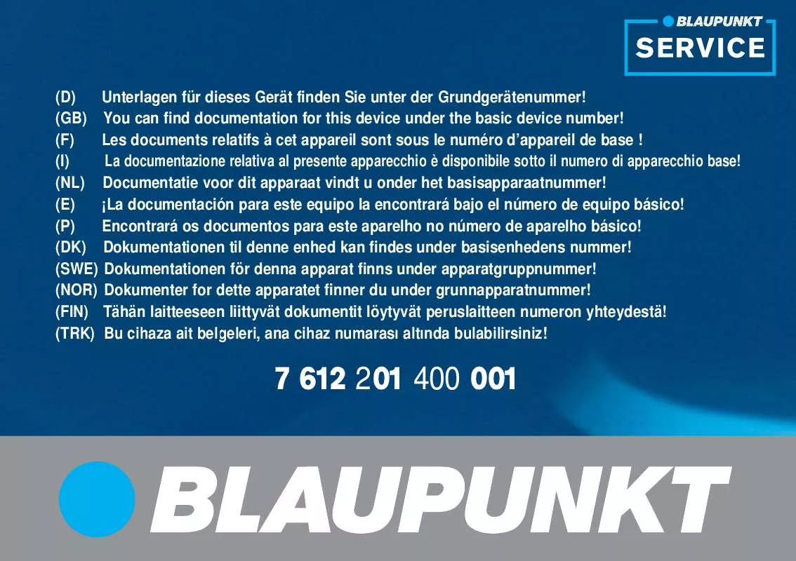 Mode d'emploi BLAUPUNKT LUCCA MP3 BENELUX