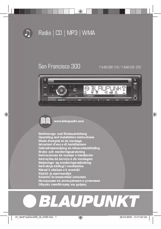 Mode d'emploi BLAUPUNKT SAN FRANCISCO 300