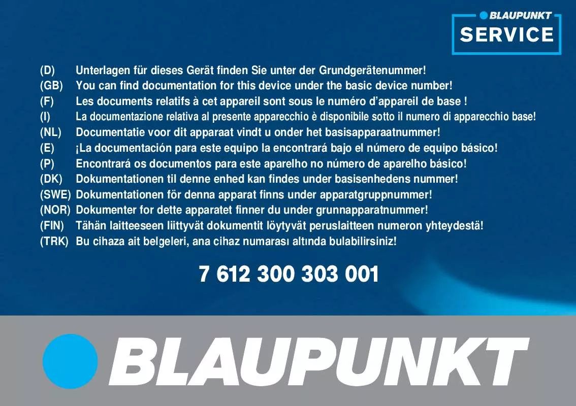 Mode d'emploi BLAUPUNKT TP E2 ROT/BLAU GR