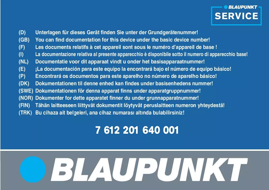 Mode d'emploi BLAUPUNKT TRAVEL PILOT 500 EURO