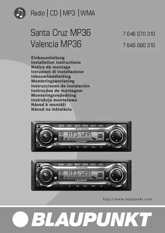 Mode d'emploi BLAUPUNKT VALENCIA MP36