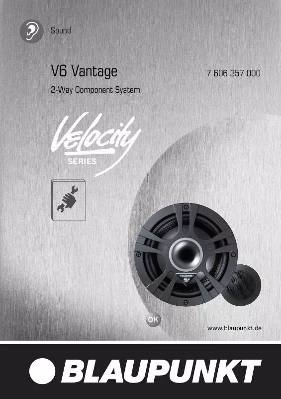 Mode d'emploi BLAUPUNKT VELOCITY V6 VANTAGE