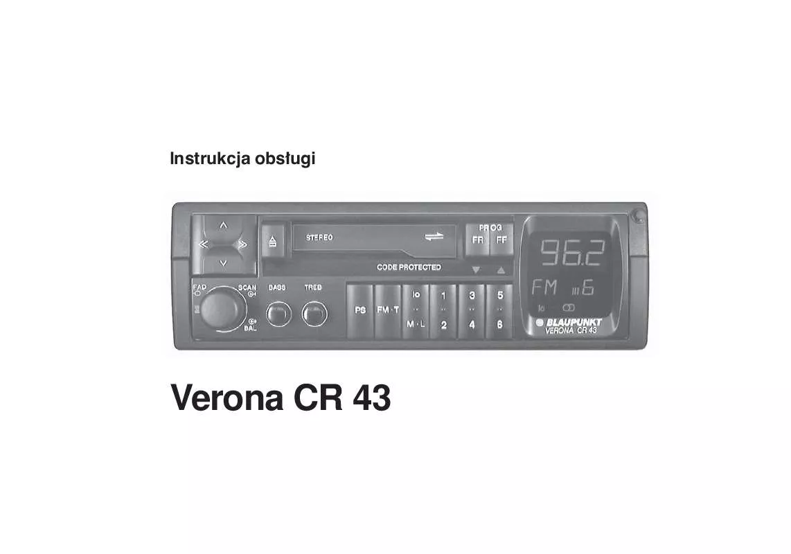 Mode d'emploi BLAUPUNKT VERONA CR 43