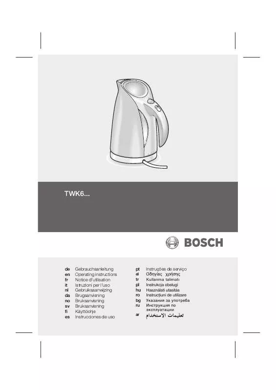 Mode d'emploi BOSCH TWK 6001/01