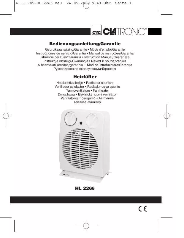 Mode d'emploi CLATRONIC HL 2266