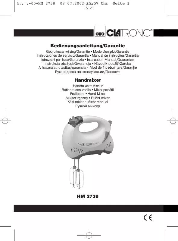 Mode d'emploi CLATRONIC HM 2738