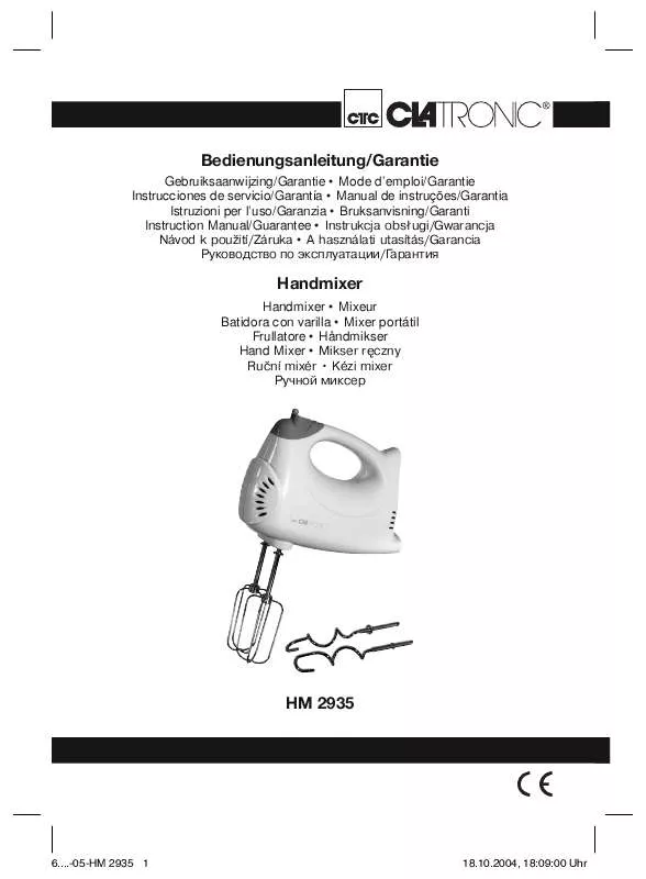 Mode d'emploi CLATRONIC HM 2935