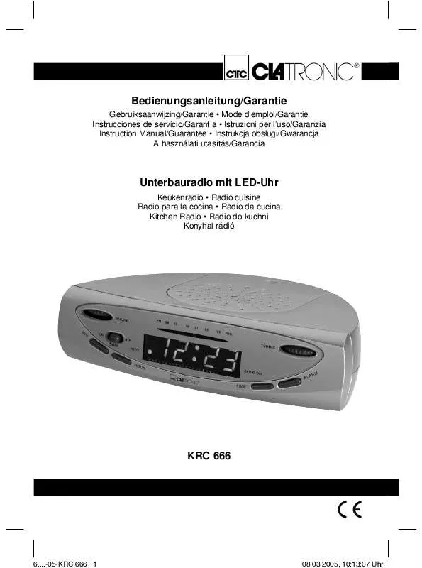 Mode d'emploi CLATRONIC KRC 666