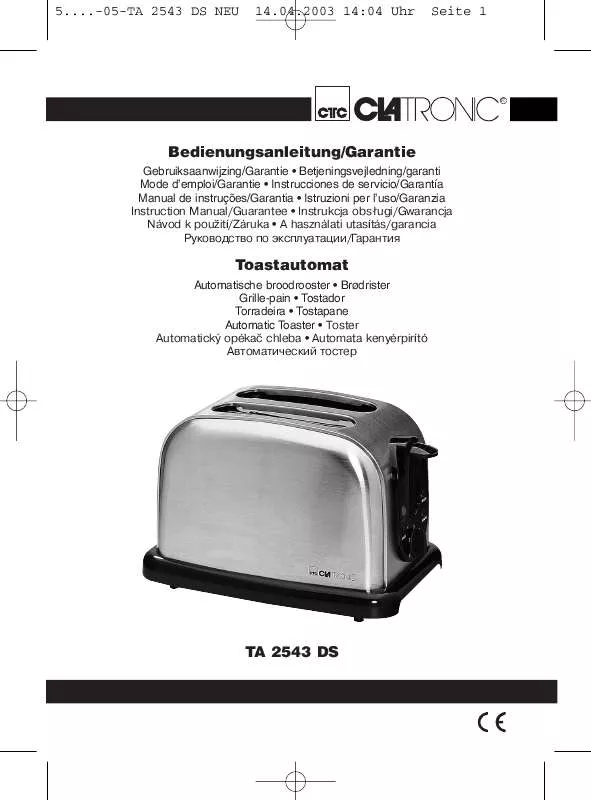 Mode d'emploi CLATRONIC TA 2543