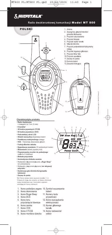 Mode d'emploi COBRA MT 800