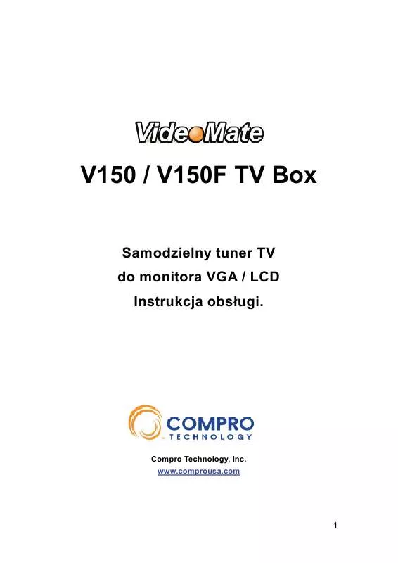 Mode d'emploi COMPRO V150F TV BOX
