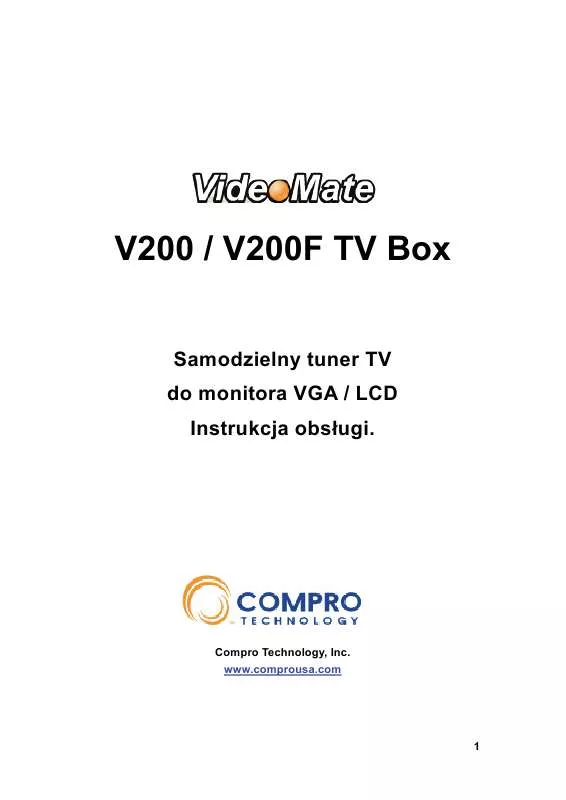 Mode d'emploi COMPRO V200F TV BOX