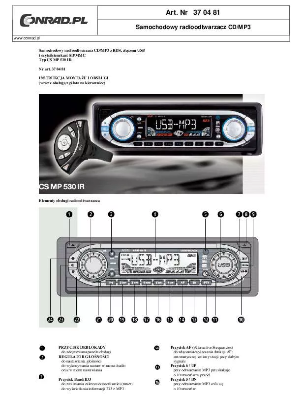 Mode d'emploi CONRAD CS MP 530 IR