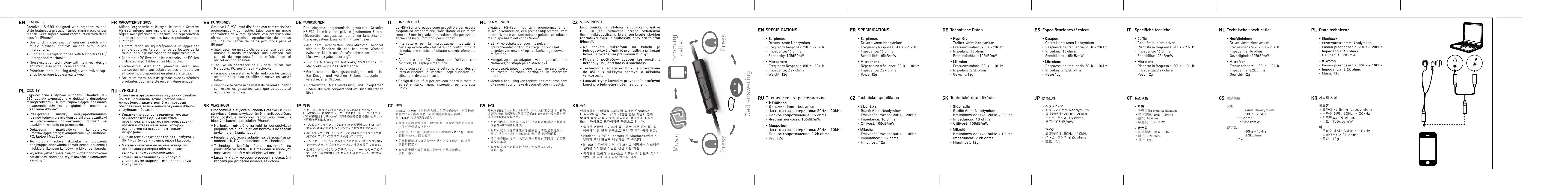 Mode d'emploi CREATIVE HS-930I