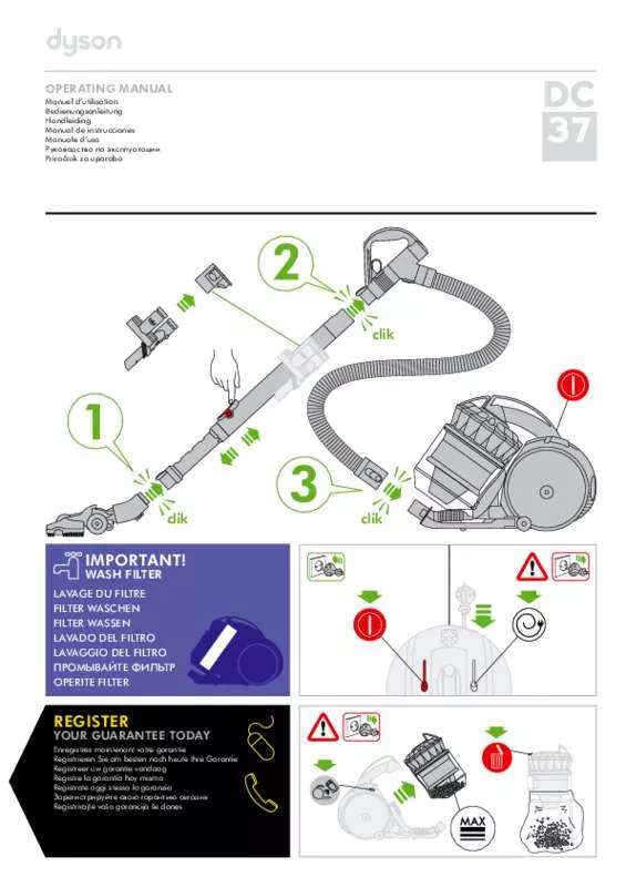 Mode d'emploi DYSON DC37 ALLERGY MUSCLEHEAD PARQUET