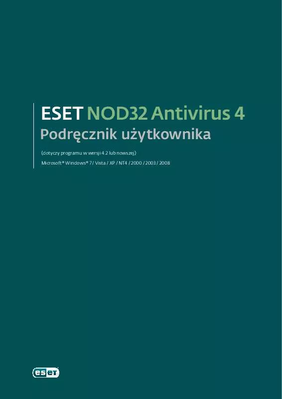 Mode d'emploi ESET NOD32 ANTIVIRUS 4