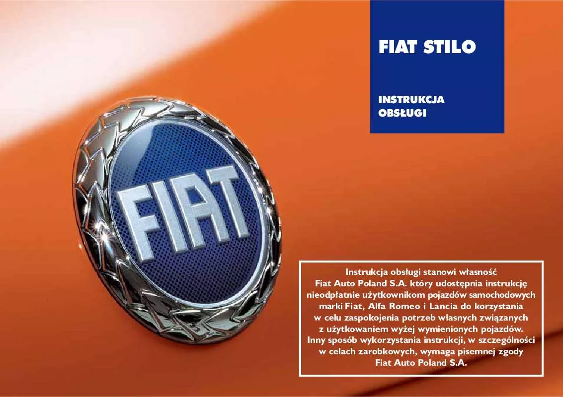 Mode d'emploi FIAT STILO