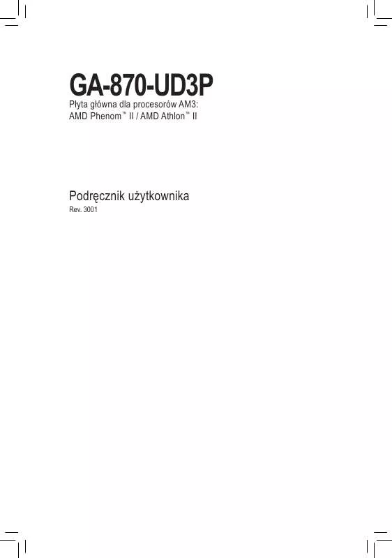 Mode d'emploi GIGABYTE GA-870-UD3P