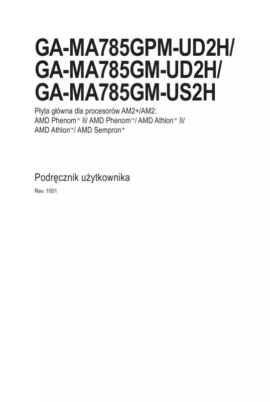 Mode d'emploi GIGABYTE GA-MA785GM-UD2H