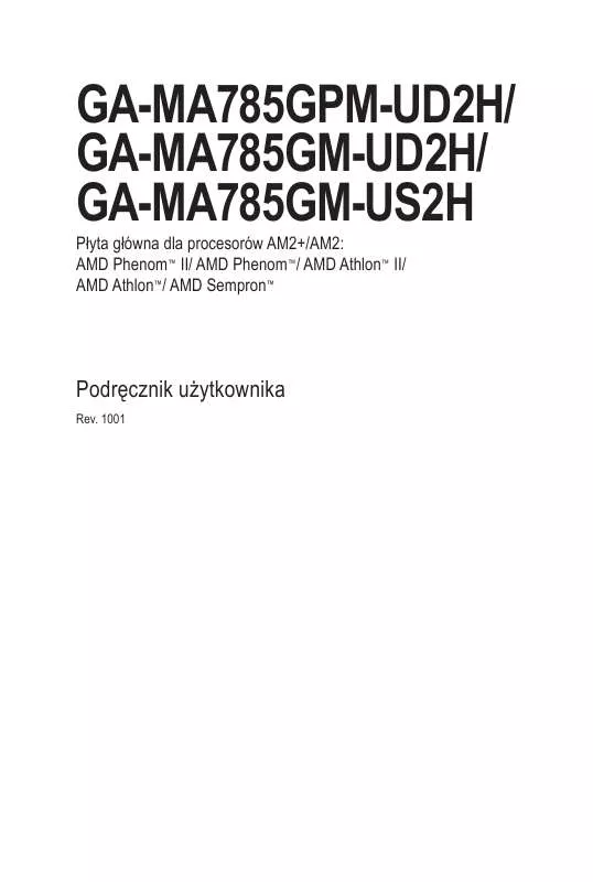 Mode d'emploi GIGABYTE GA-MA785GPM-UD2H