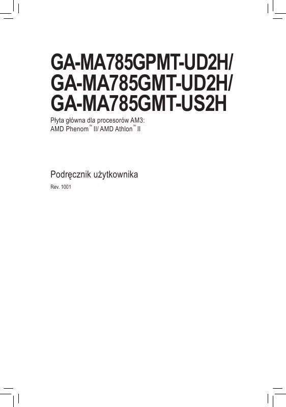 Mode d'emploi GIGABYTE GA-MA785GPMT-UD2H