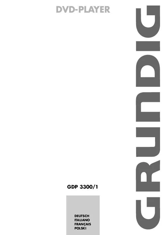 Mode d'emploi GRUNDIG GDP 3300 /1