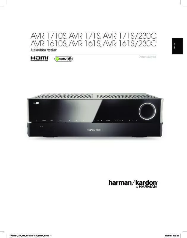 Mode d'emploi HARMAN KARDON AVR 171S