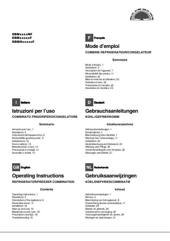 Mode d'emploi HOTPOINT SBM 1820 NF