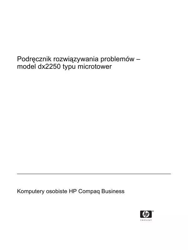 Mode d'emploi HP COMPAQ DX2250 MICROTOWER PC