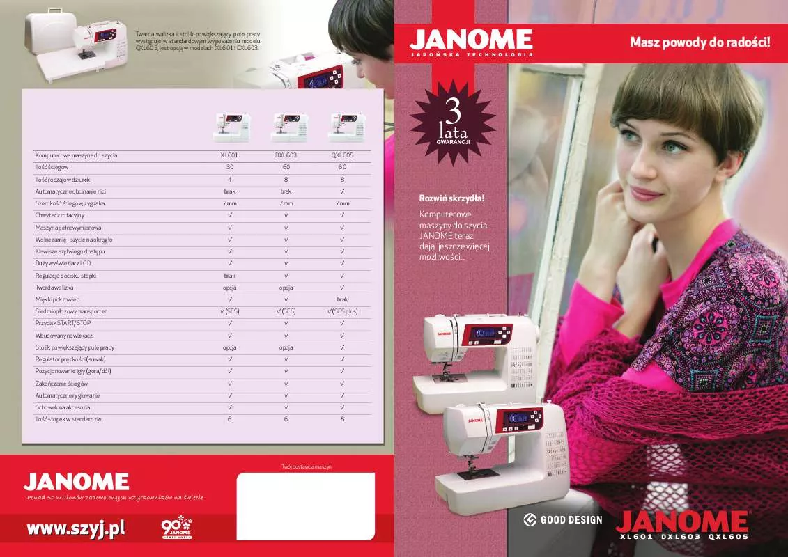 Mode d'emploi JANOME QXL605