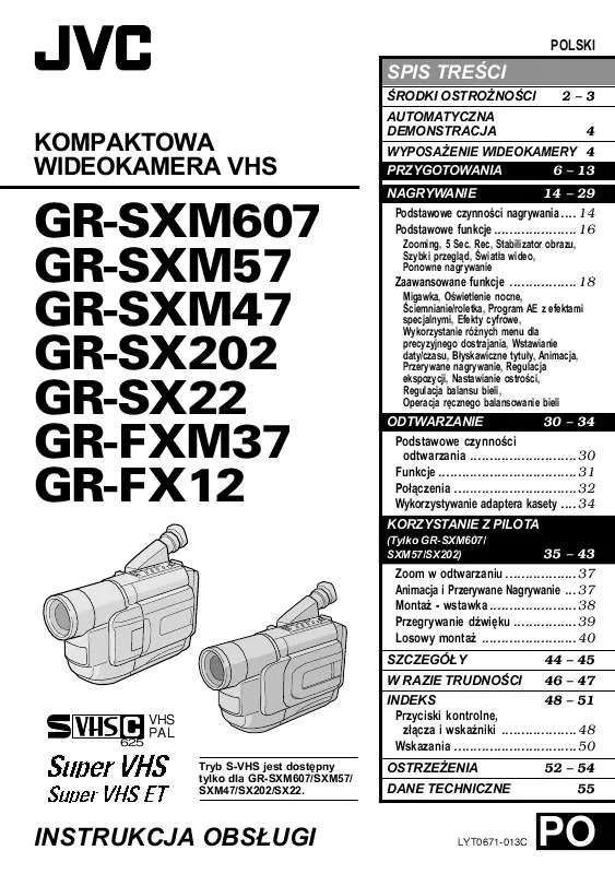 Mode d'emploi JVC GR-FX22