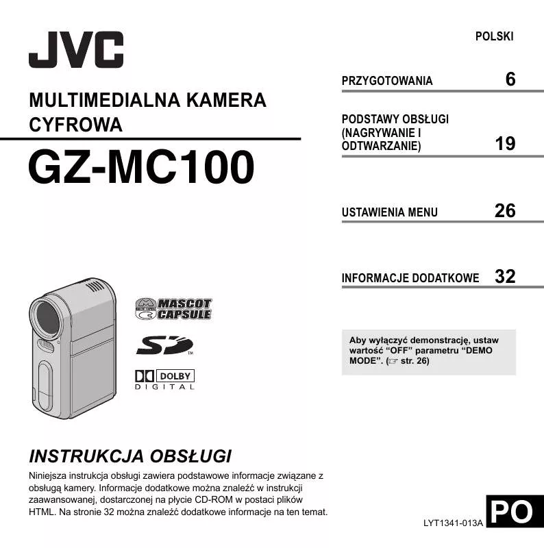 Mode d'emploi JVC GZ-MC100