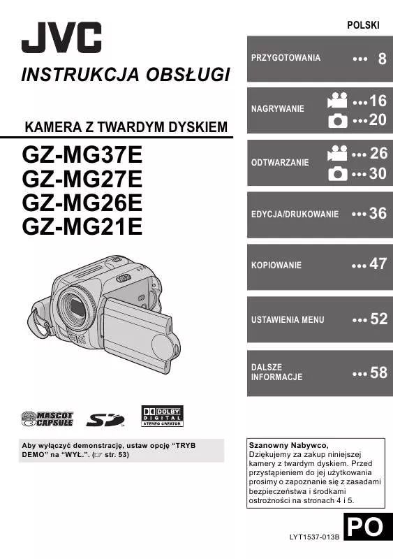 Mode d'emploi JVC GZ-MG21,26,27,37