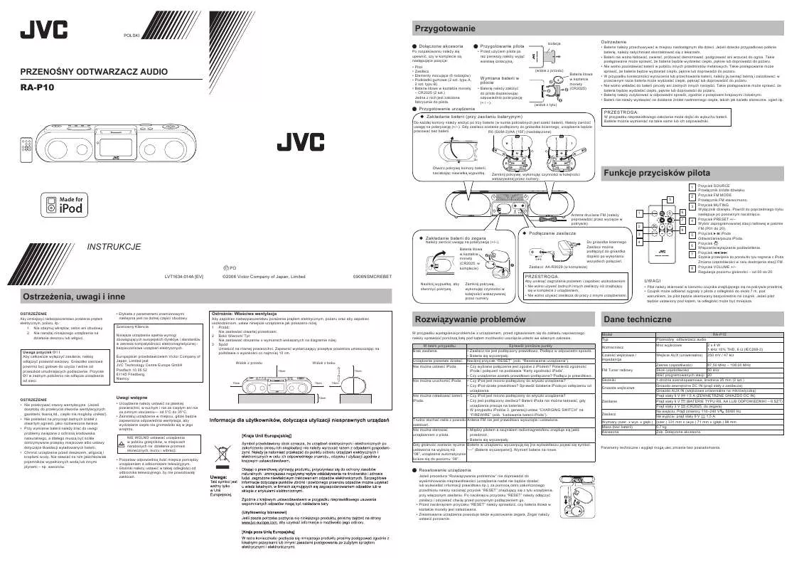 Mode d'emploi JVC RA-P10