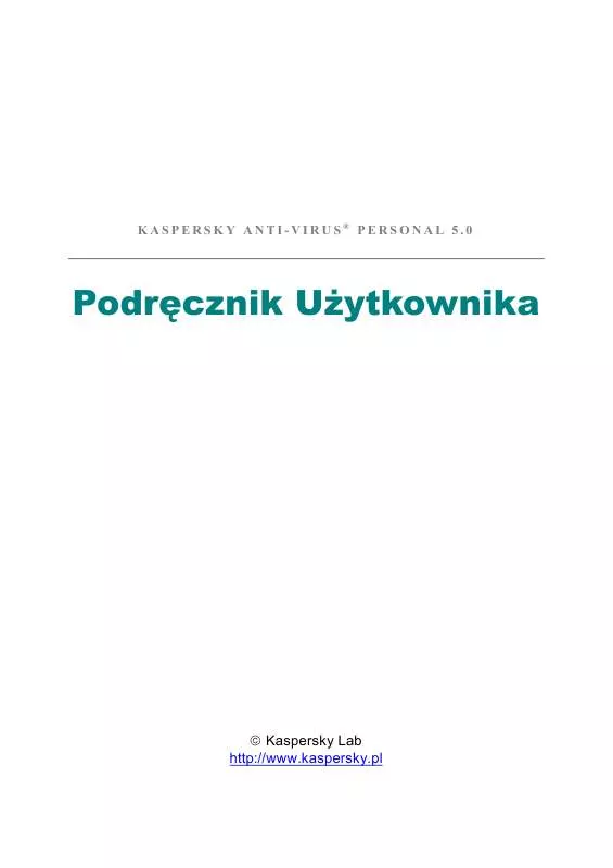 Mode d'emploi KASPERSKY ANTI-VIRUS PERSONAL 5.0