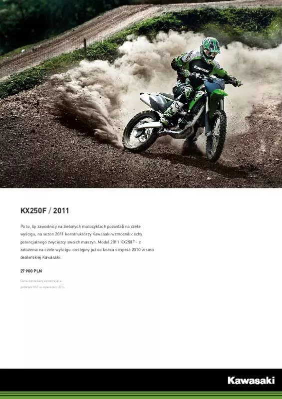 Mode d'emploi KAWASAKI KX 250F